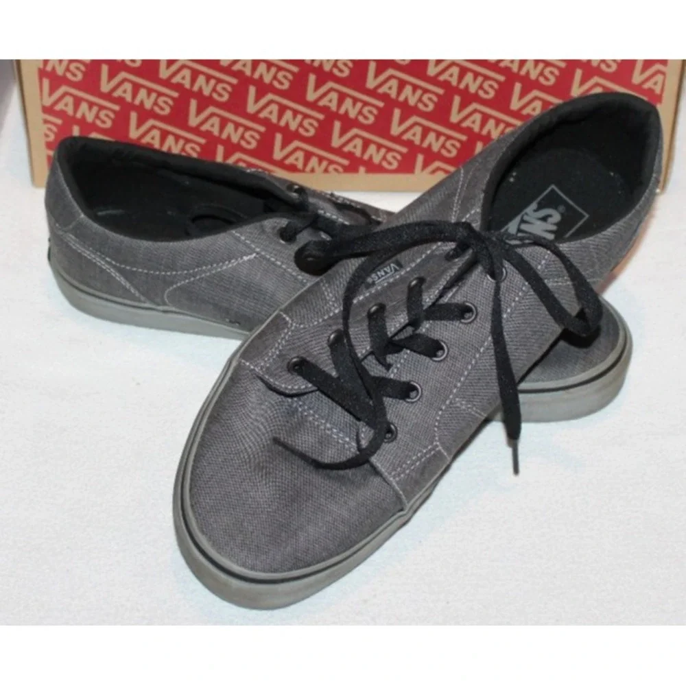 men's‎ Vans Off The Wall Bishop dark gray canvas skateboard shoes Size 12 TC6D